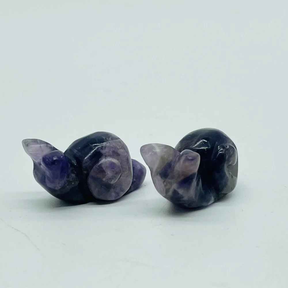 4 Types Mini Snail Carving Crystal Wholesale Howlite & Chevron Amethyst Sakura Agate - Image 5