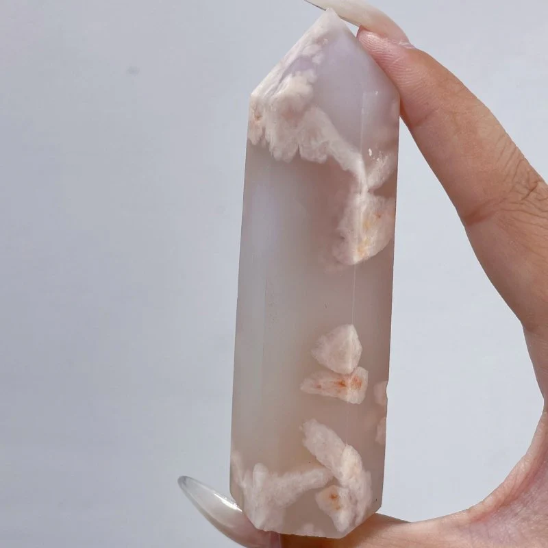 47 Pieces Fat Sakura Flower Agate Tower Points - Image 3