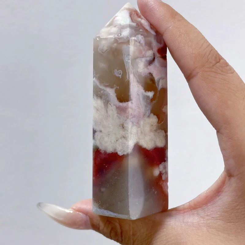 47 Pieces Fat Sakura Flower Agate Tower Points - Image 5