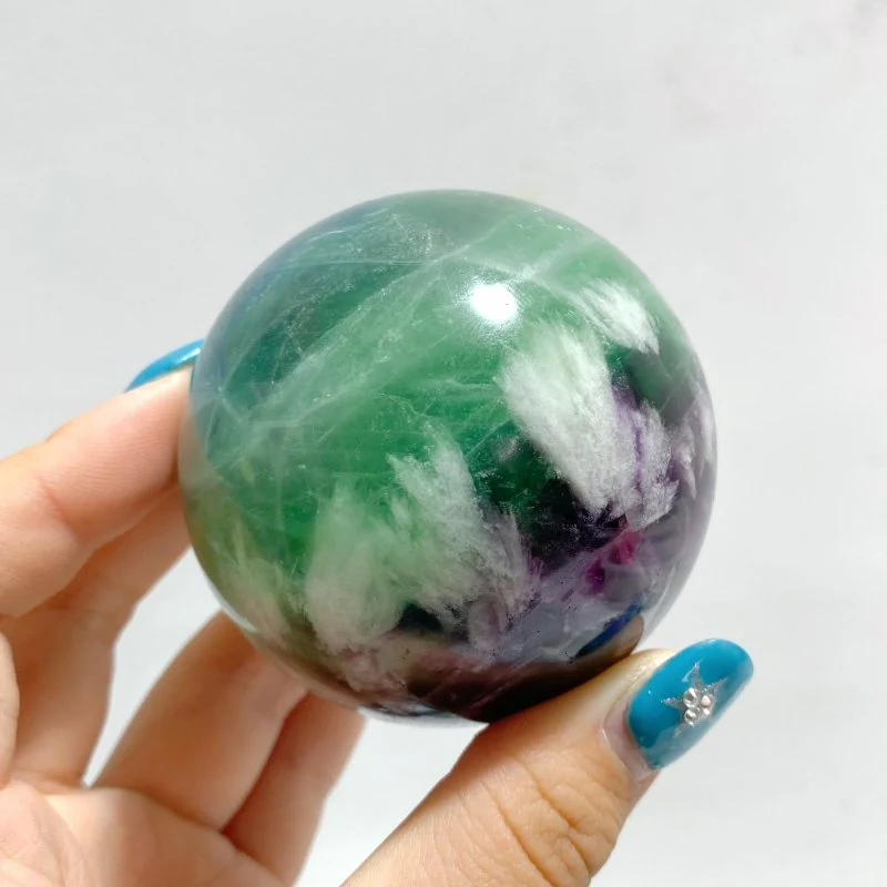 17 Pieces Beautiful Feather Fluorite Sphere Balls - Image 3