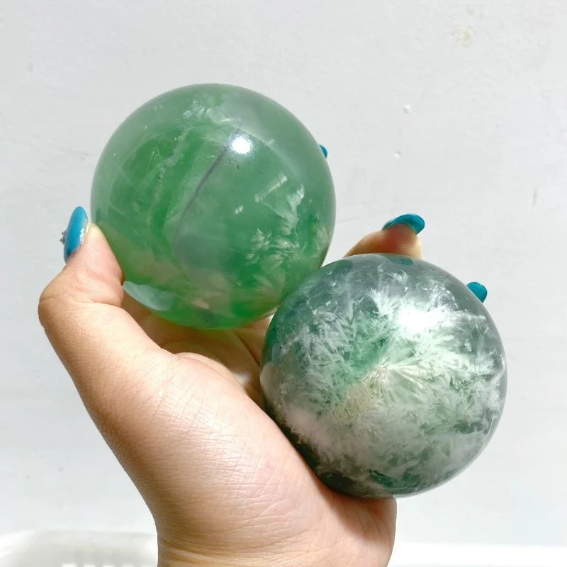 17 Pieces Beautiful Feather Fluorite Sphere Balls - Image 6