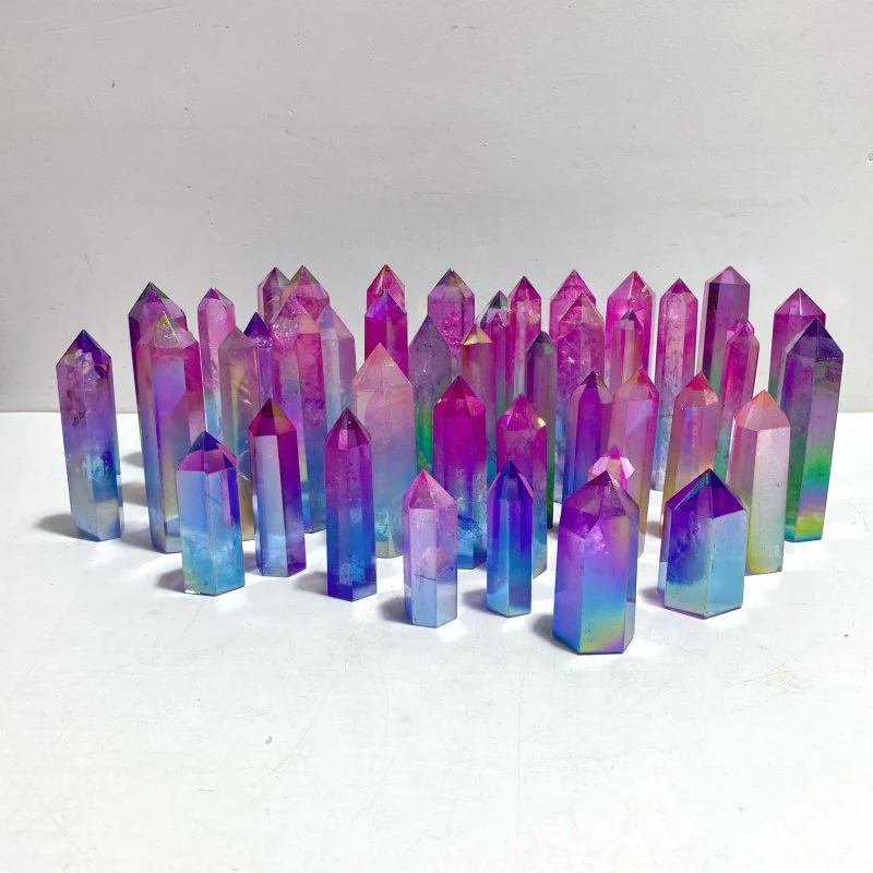 47 Pieces Aura Clear Quartz Point Clearance