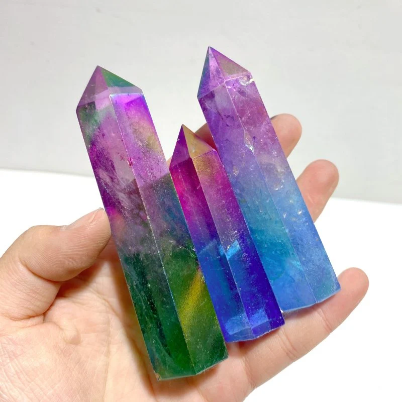 47 Pieces Aura Clear Quartz Point Clearance - Image 3