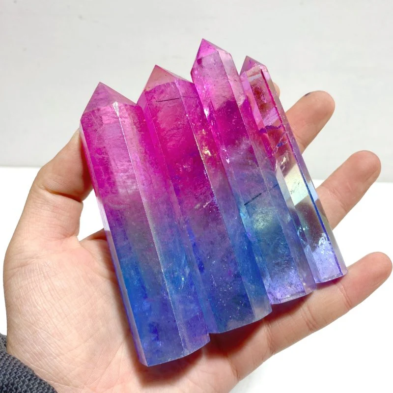47 Pieces Aura Clear Quartz Point Clearance - Image 4