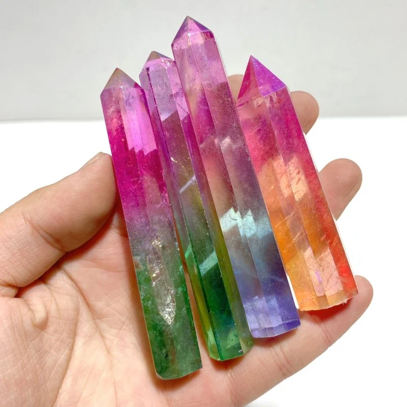 47 Pieces Aura Clear Quartz Point Clearance - Image 5