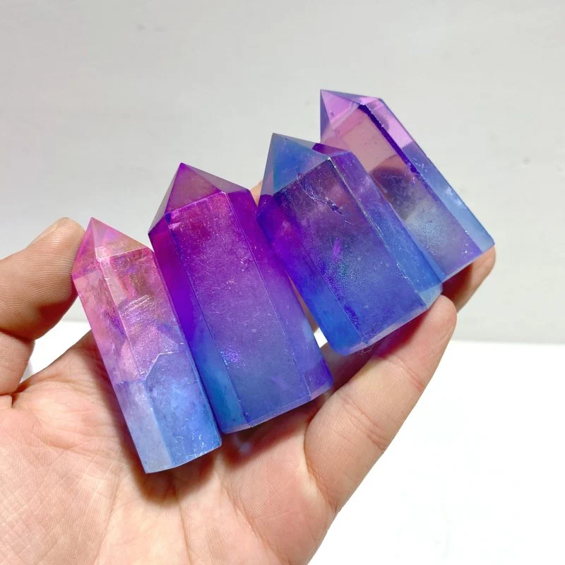 47 Pieces Aura Clear Quartz Point Clearance - Image 6