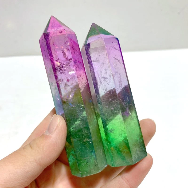 47 Pieces Aura Clear Quartz Point Clearance - Image 7