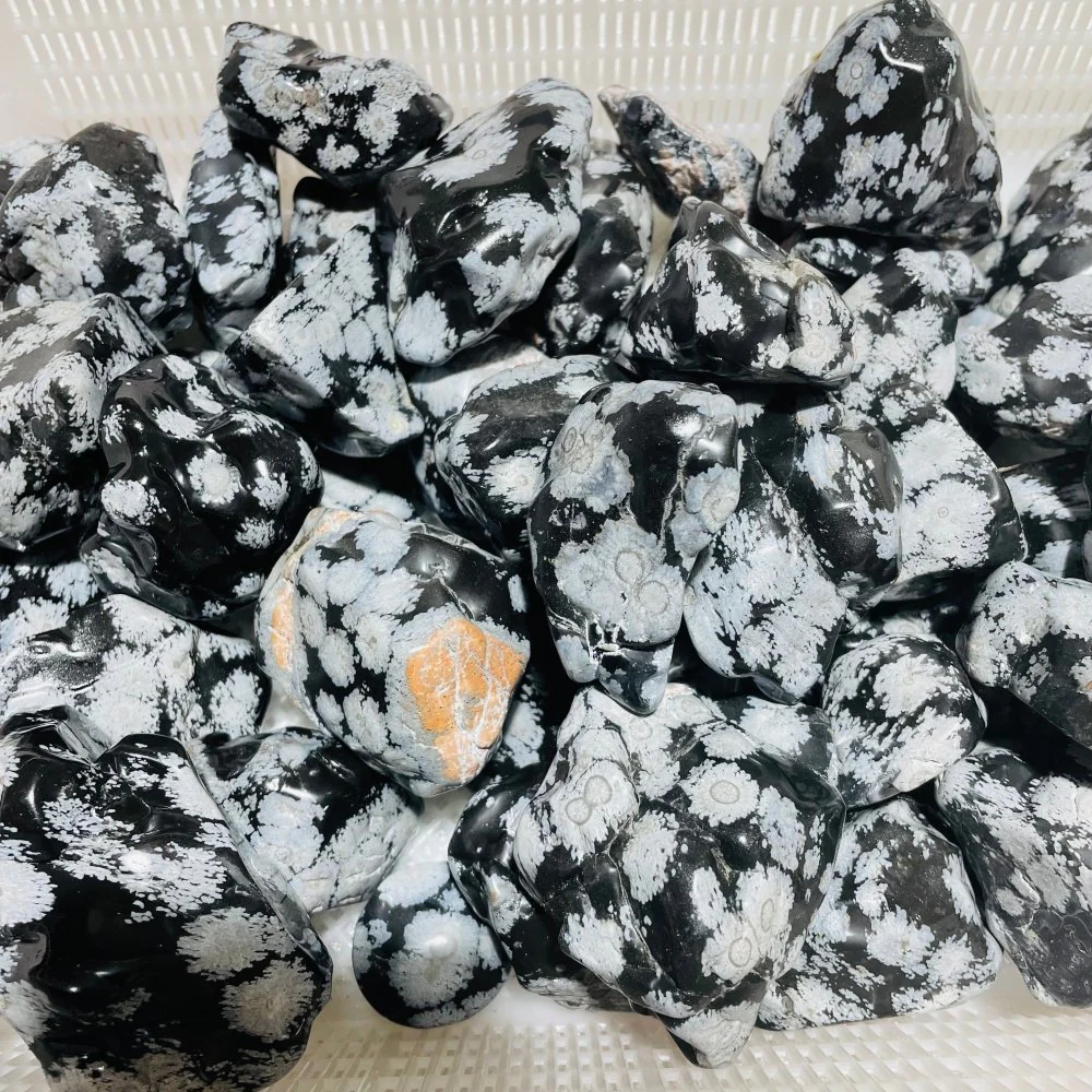 48 Pieces Polished Snowflake Obsidian Raw Free Form - Image 6