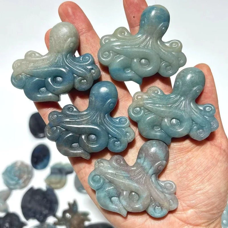 48 Pieces Trolleite Stone Mixed Animals Carving - Image 2
