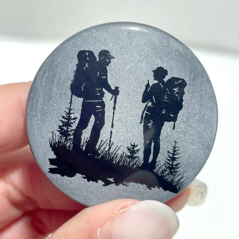 4cm Black Obsidian Hiking Bundle Engraved Round Slices Wholesale - Image 3