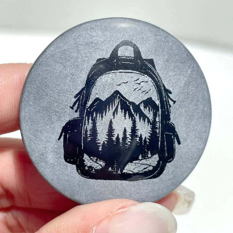 4cm Black Obsidian Hiking Bundle Engraved Round Slices Wholesale - Image 4