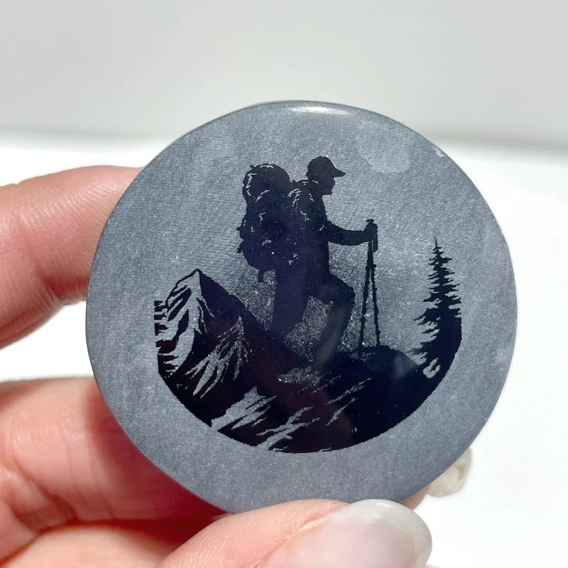4cm Black Obsidian Hiking Bundle Engraved Round Slices Wholesale - Image 7