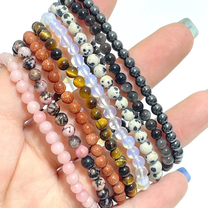 4MM Mini Beads Bracelet Wholesale Opalite Hematite Tiger Eye
