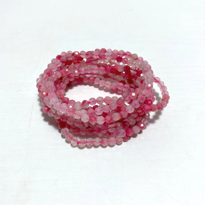 4MM Multi-Faceted Flash Bead Bracelets Wholesale Fluorite Garnet - Image 3