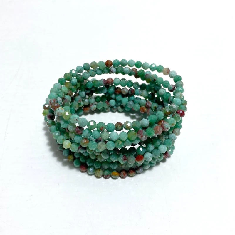 4MM Multi-Faceted Flash Bead Bracelets Wholesale Fluorite Garnet - Image 4