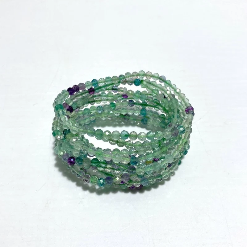4MM Multi-Faceted Flash Bead Bracelets Wholesale Fluorite Garnet - Image 5