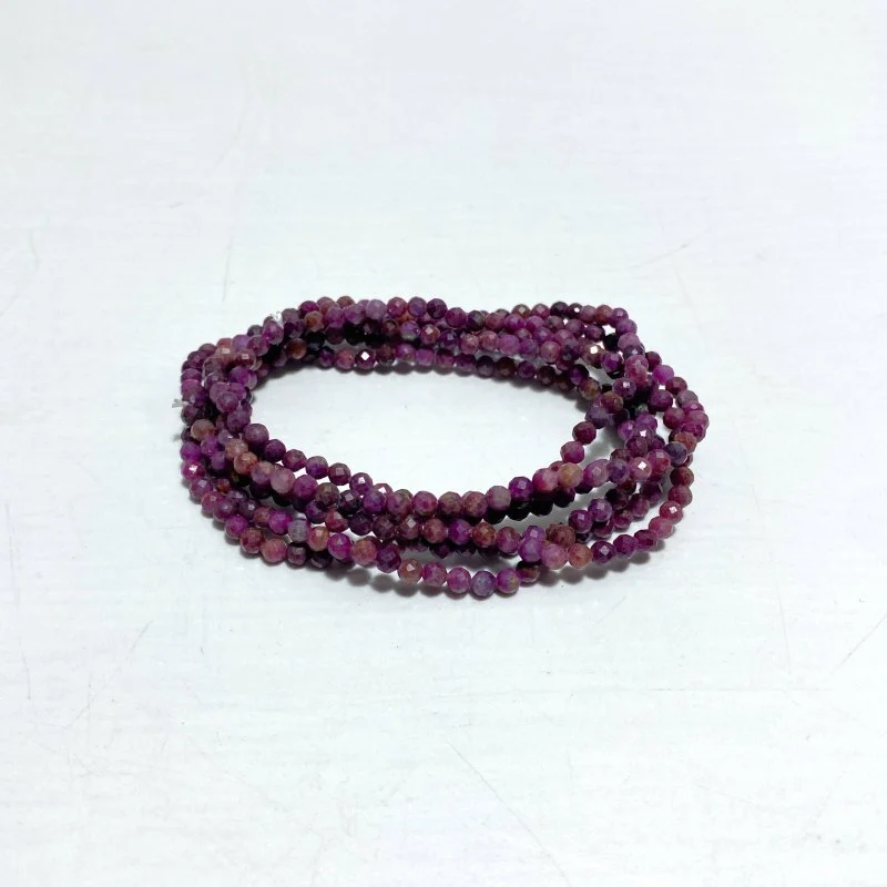 4MM Multi-Faceted Flash Bead Bracelets Wholesale Fluorite Garnet - Image 9