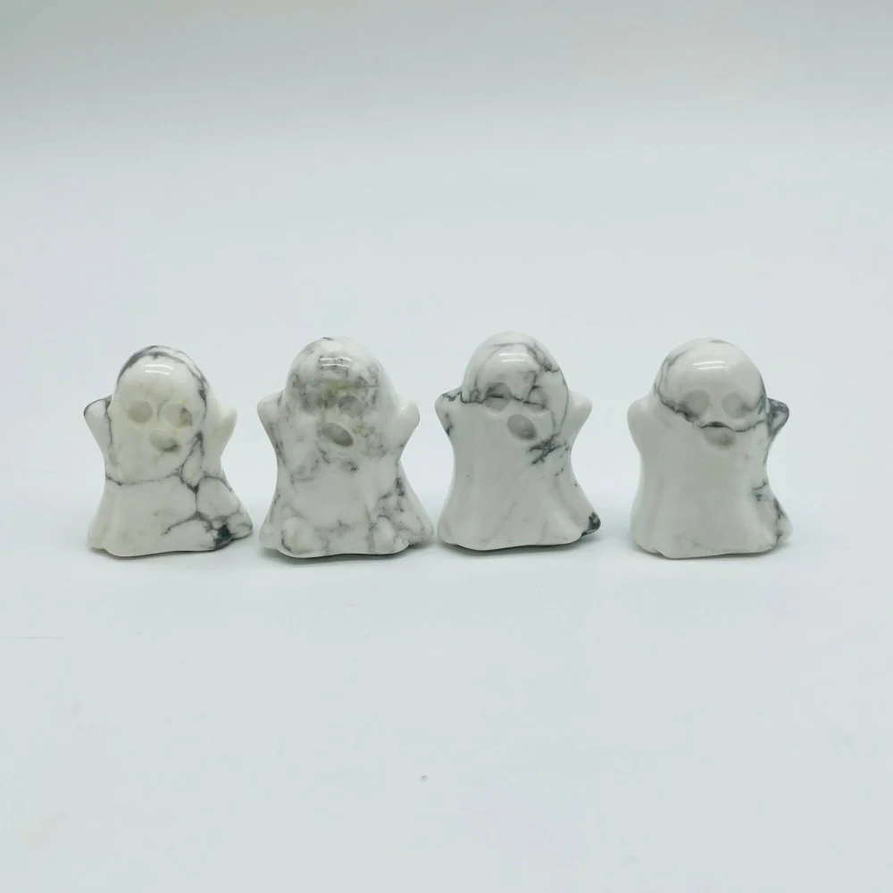 4Types Ghost Carving Wholesale Moss Agate & Ocean Jasper Halloween Decorations - Image 3
