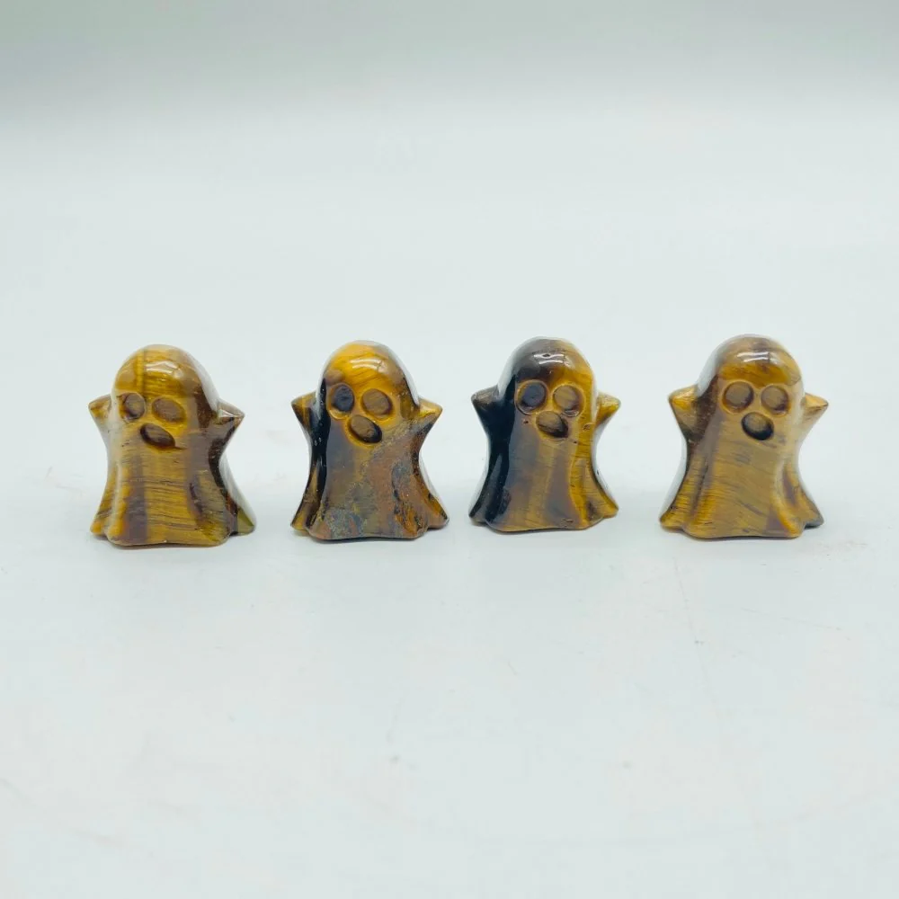 4Types Ghost Carving Wholesale Moss Agate & Ocean Jasper Halloween Decorations - Image 7