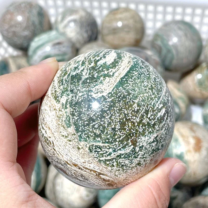 5-6.5cm Green Striped Jasper Spheres Ball Wholesale