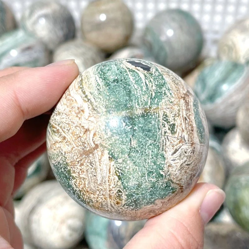 5-6.5cm Green Striped Jasper Spheres Ball Wholesale - Image 2