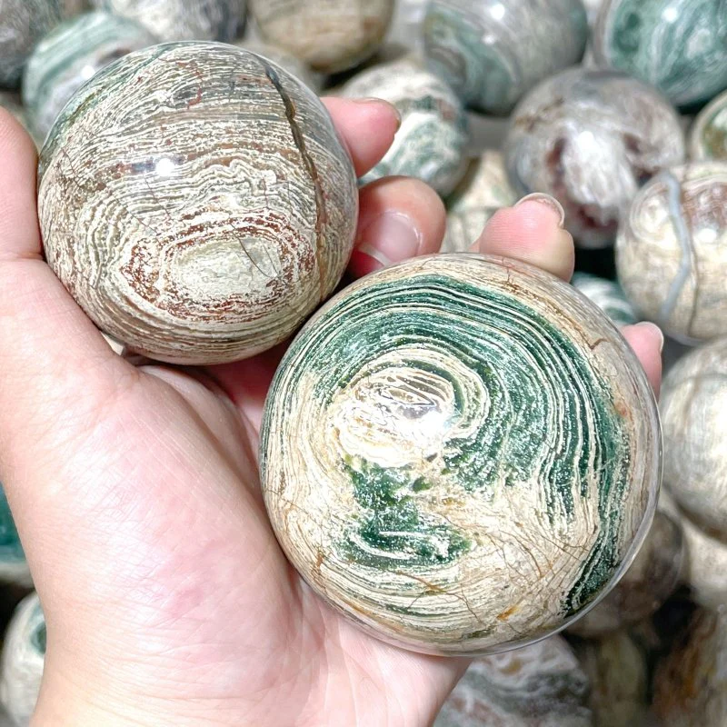 5-6.5cm Green Striped Jasper Spheres Ball Wholesale - Image 4