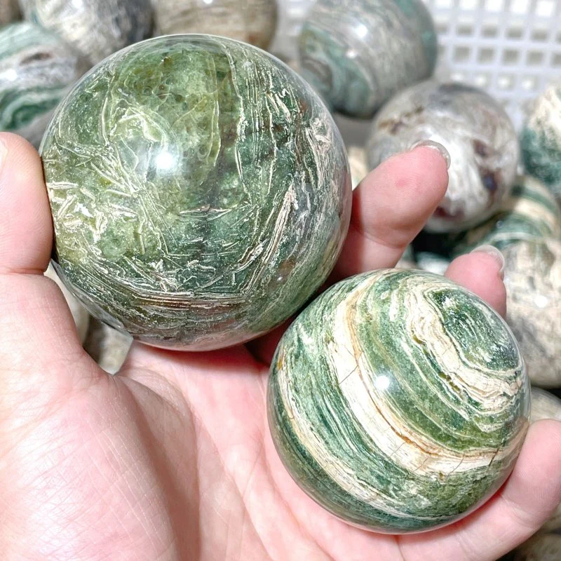 5-6.5cm Green Striped Jasper Spheres Ball Wholesale - Image 6