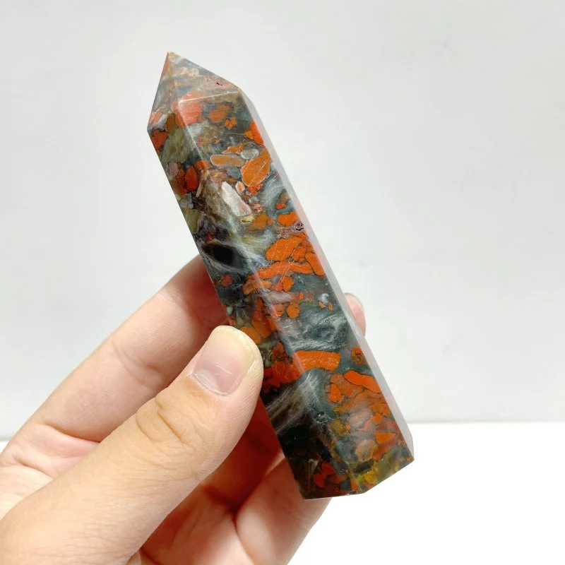 5-9CM Bloodstone Mixed Agate Tower Point Wholesale - Image 2