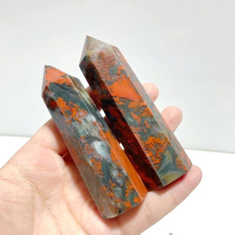 5-9CM Bloodstone Mixed Agate Tower Point Wholesale - Image 6