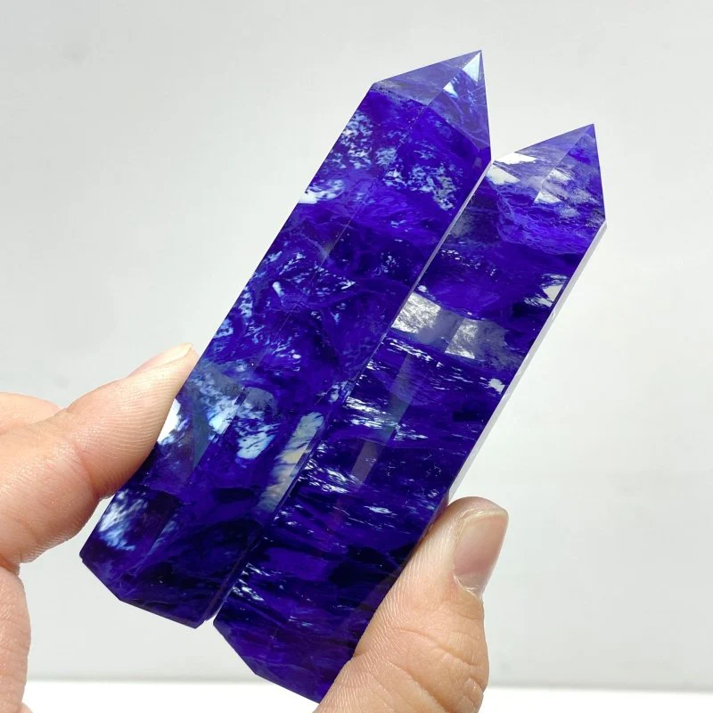 5-9CM Deep Blue Smelting Stone Quartz Tower Wholesale - Image 6