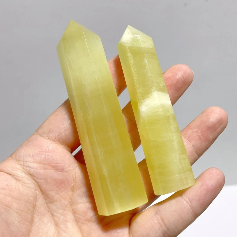 5-9CM Yellow Calcite Tower Point Wholesale - Image 6