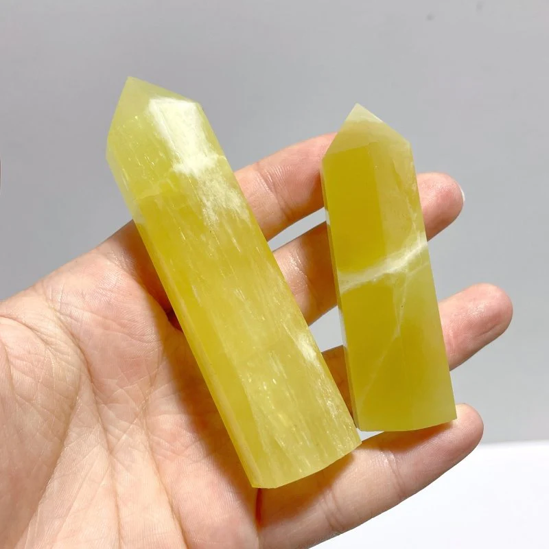 5-9CM Yellow Calcite Tower Point Wholesale - Image 7
