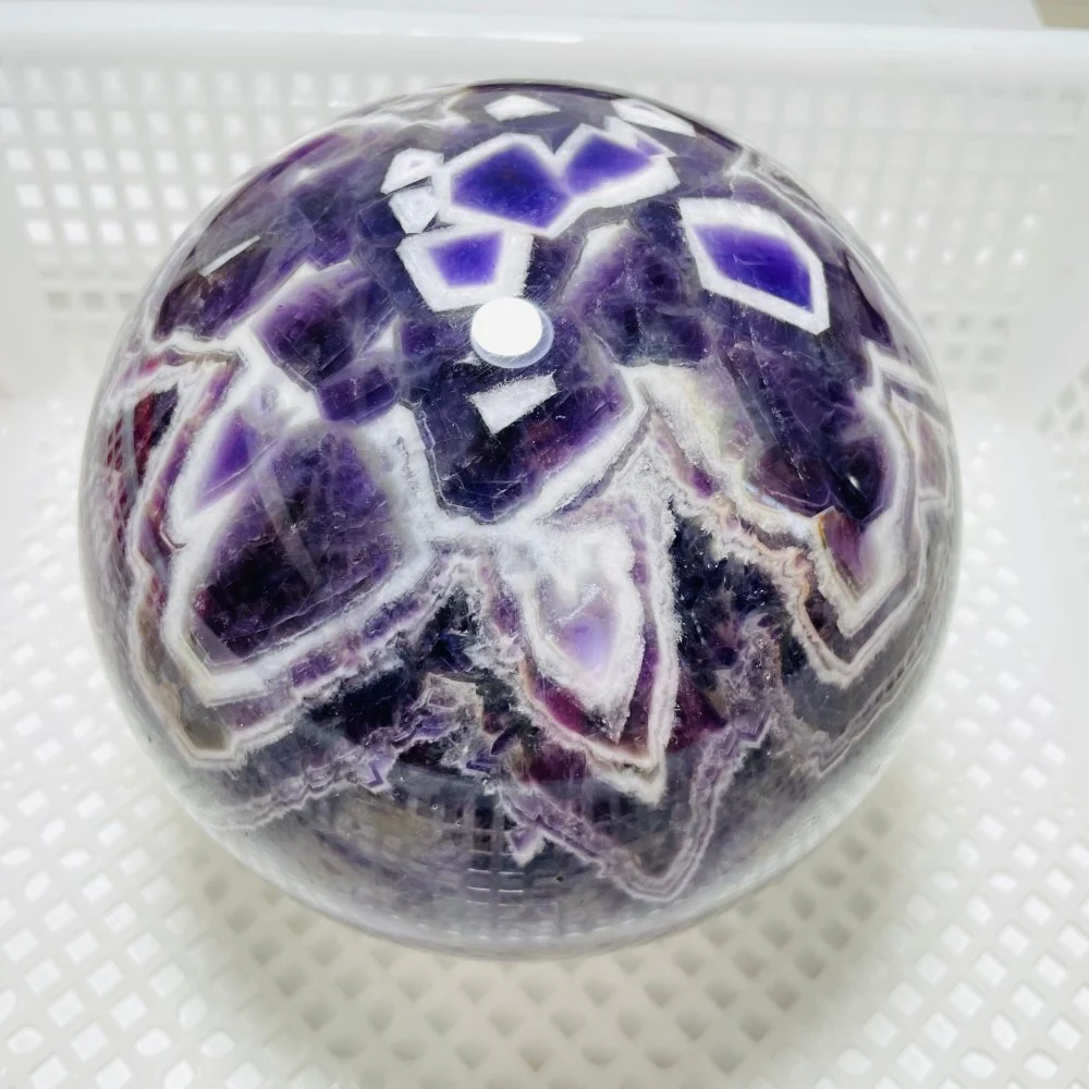 5.9in High Quality Large Chevron Amethyst Sphere - Image 2