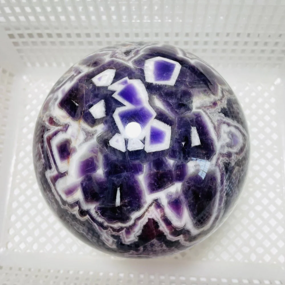 5.9in High Quality Large Chevron Amethyst Sphere - Image 3
