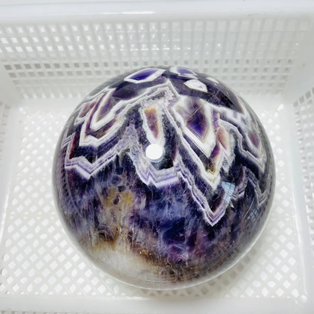 5.9in High Quality Large Chevron Amethyst Sphere - Image 4