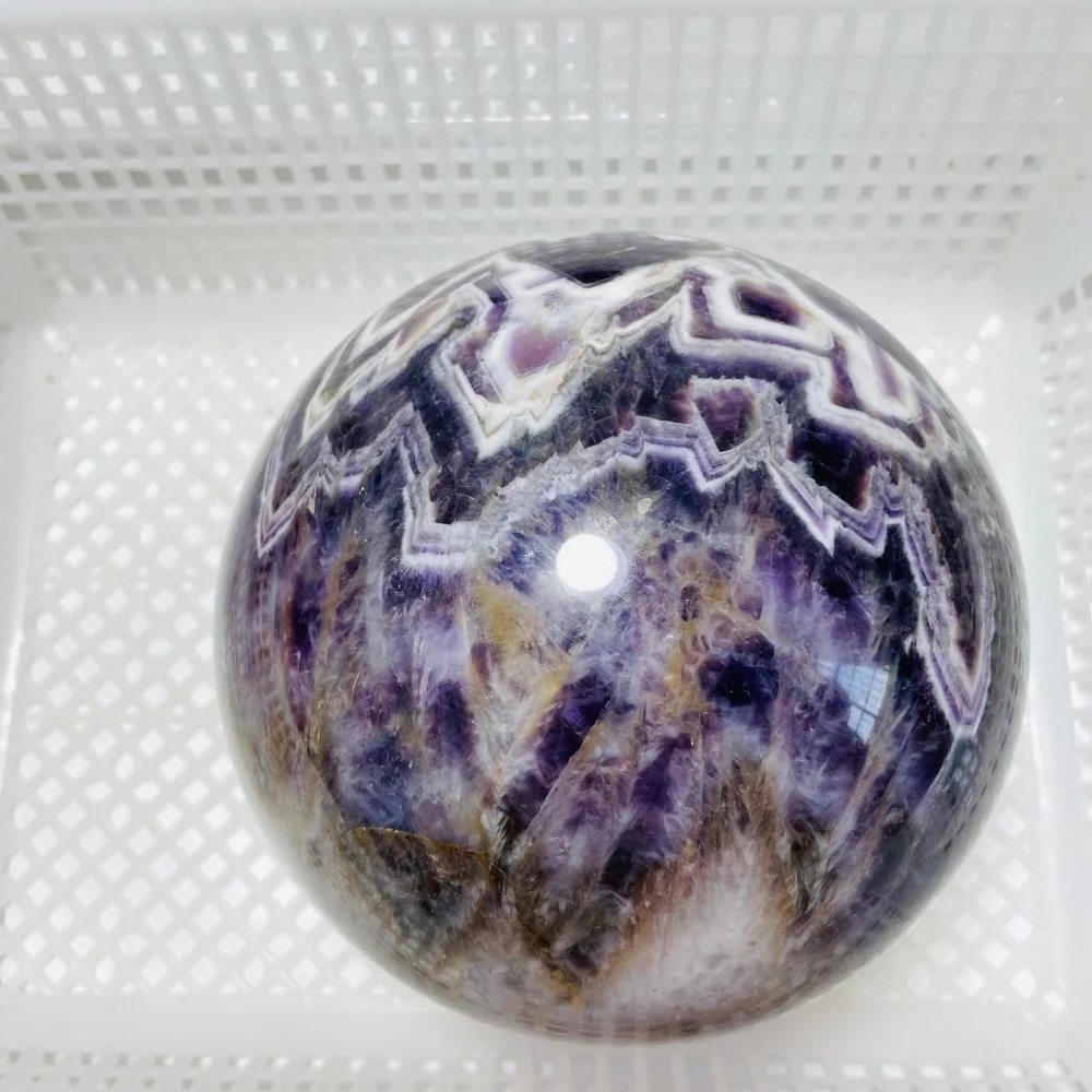 5.9in High Quality Large Chevron Amethyst Sphere - Image 5
