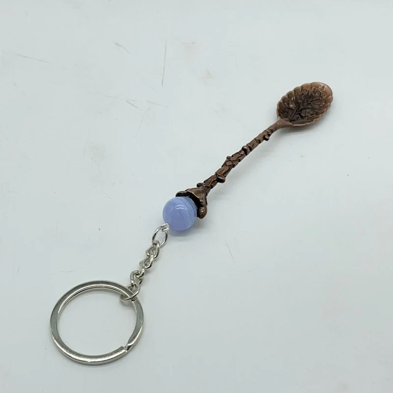 5 Colors Coffee Spoon Keychain With Blue Lace Agate Sphere Wholesale - Image 5