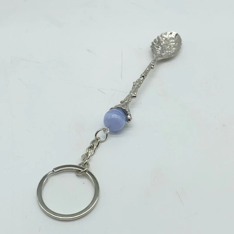 5 Colors Coffee Spoon Keychain With Blue Lace Agate Sphere Wholesale - Image 7