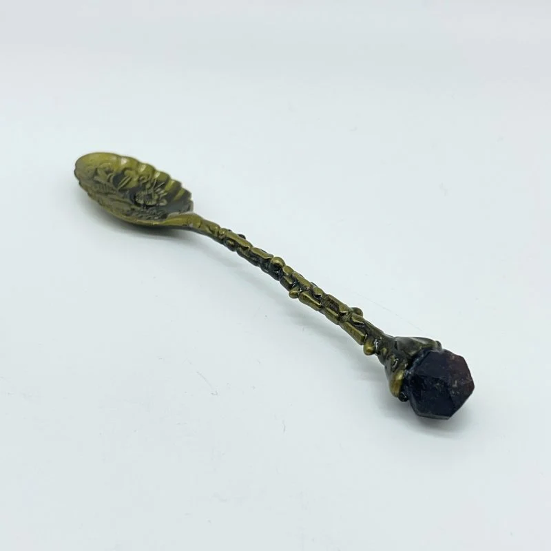 5 Colors Coffee Spoon With Garnet Raw Stone Wholesale - Image 3