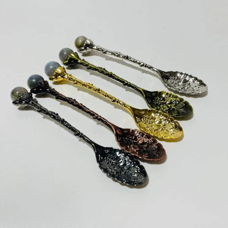 5 Colors Coffee Spoon With High Quality Labradorite Sphere Wholesale - Image 8