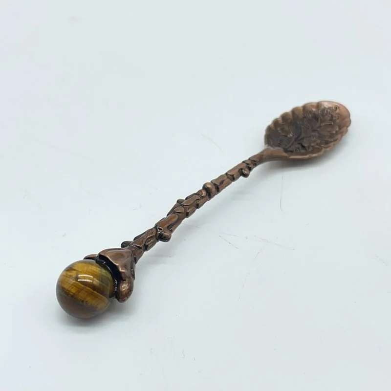 5 Colors Coffee Spoon With Tiger Eye Sphere Wholesale - Image 2