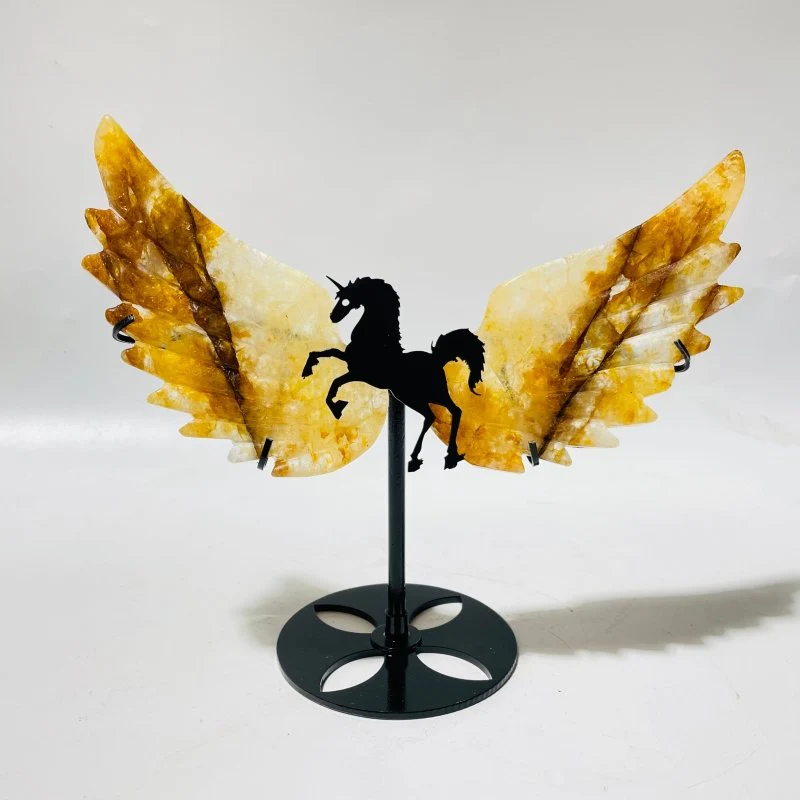 5 Pairs Beautiful Red Fire Quartz Pegasus Wing Crystal Carving With Stand - Image 4