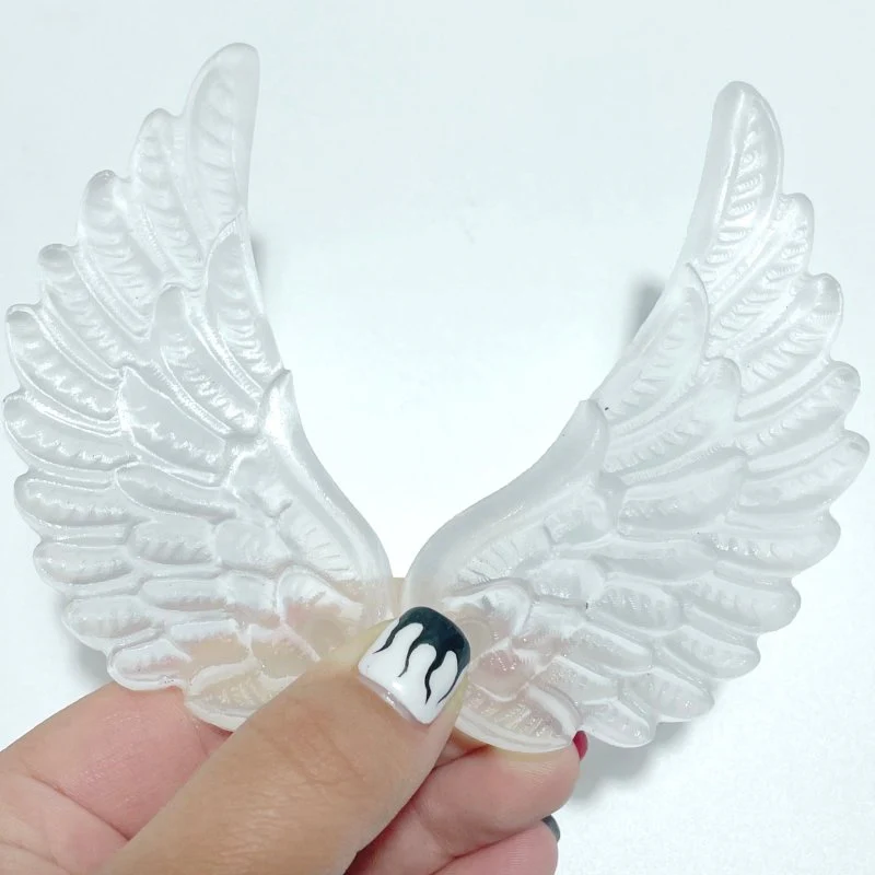 5 Pairs Selenite Angel Wing Carving With Stand - Image 3