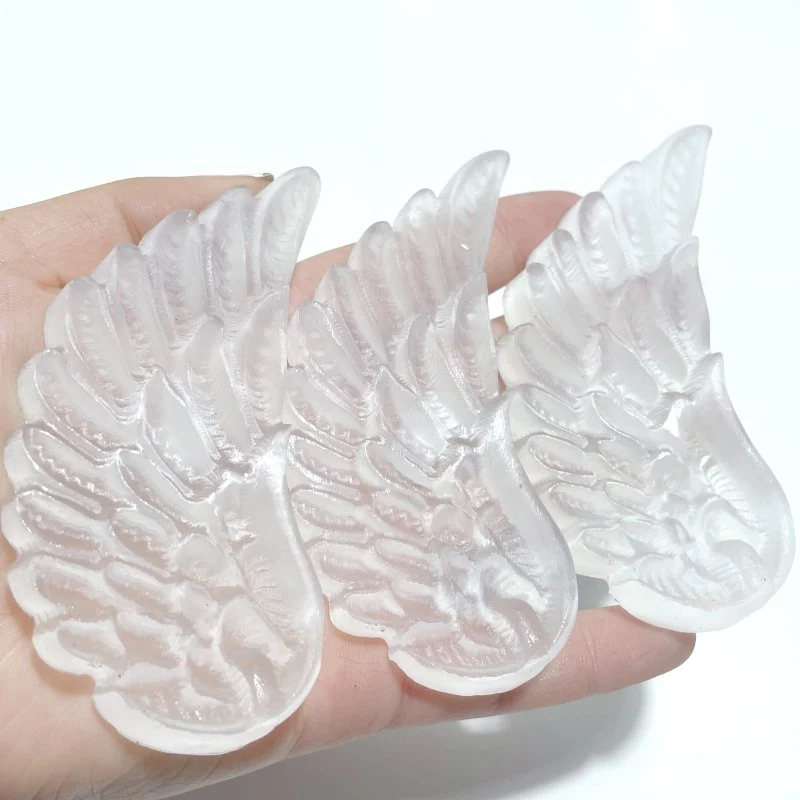 5 Pairs Selenite Angel Wing Carving With Stand - Image 6