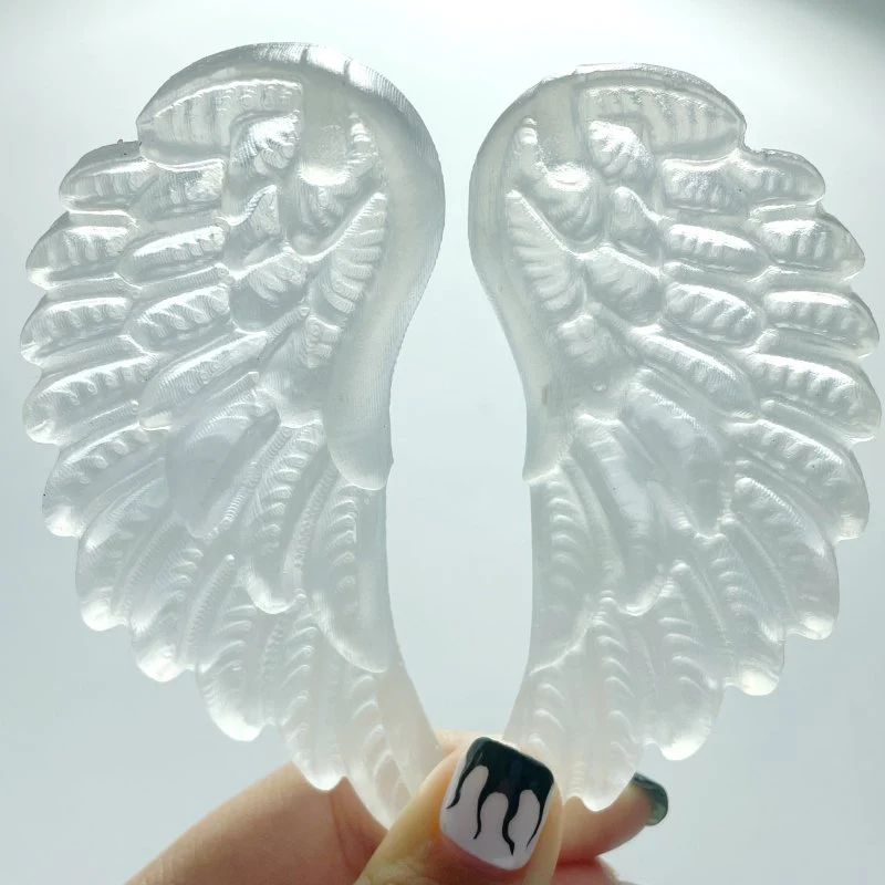5 Pairs Selenite Angel Wing Carving With Stand - Image 7