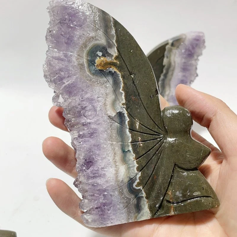 5 Pieces Amethyst Cluster Butterfly Fairy Carving - Image 8