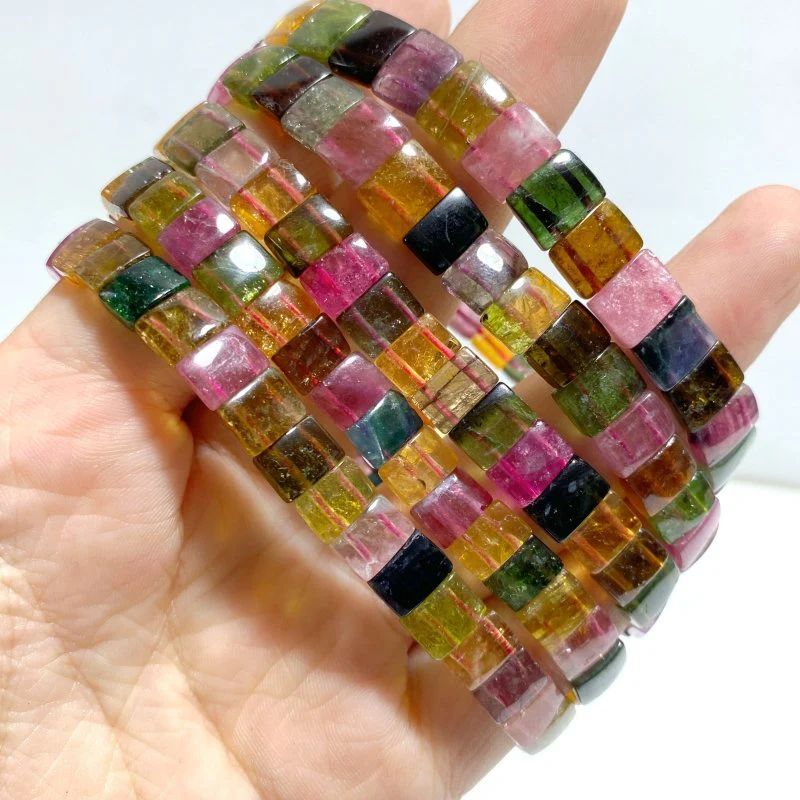 5 Pieces Beautiful Colorful Tourmaline Bracelets