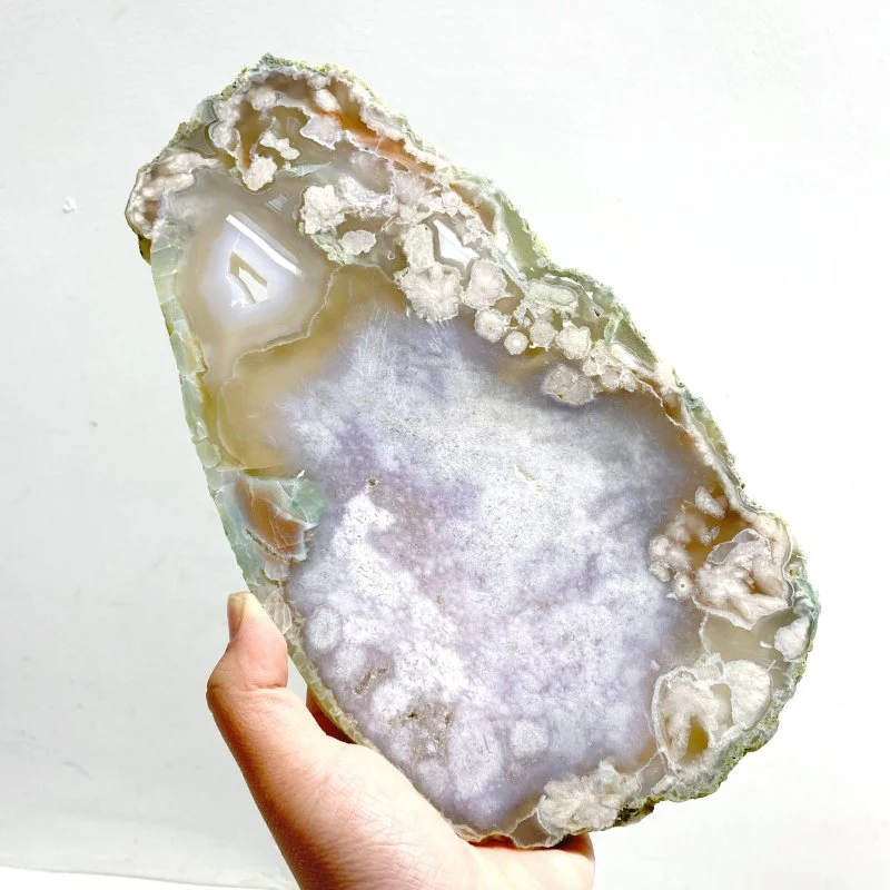 5 Pieces Beautiful Large Green Sakura Flower Agate Slabs - Image 4