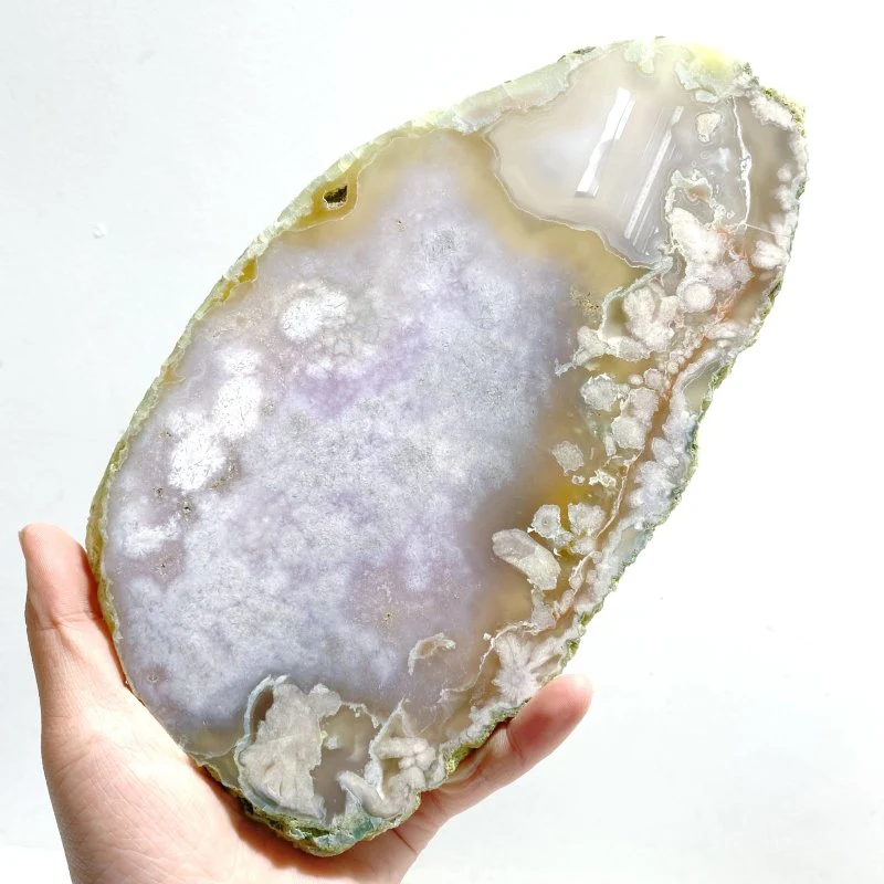 5 Pieces Beautiful Large Green Sakura Flower Agate Slabs - Image 5