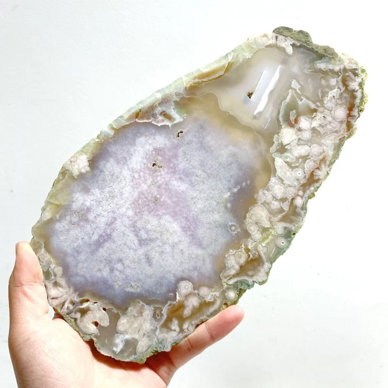 5 Pieces Beautiful Large Green Sakura Flower Agate Slabs - Image 6